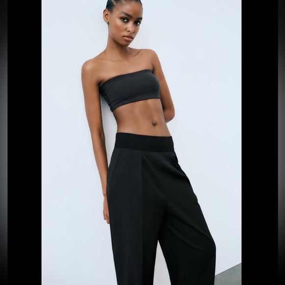 ZARA ZIPPERED PLEATED PANTS - Picture 2 of 8